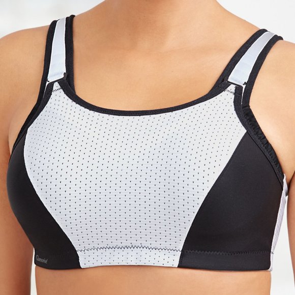 Glamorise SPORT Bra 44C DOUBLE~LAYER~CUPS Wicks-U-Dry! PADDED~STRAPS White NEW - Picture 4 of 16